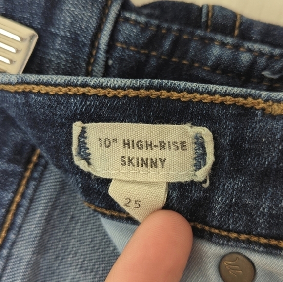 Madewell Classic 10" High Rise Dark Indigo Wash Ankle Length Skinny Jeans 25 - Picture 9 of 16
